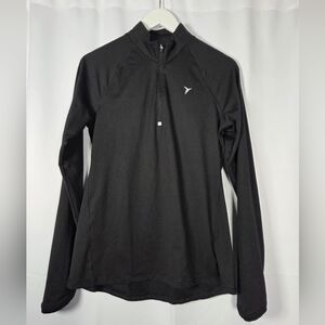 Old Navy Active Black Long Sleeve Quarter Zip Pullover Women’s M Athletic Shirt